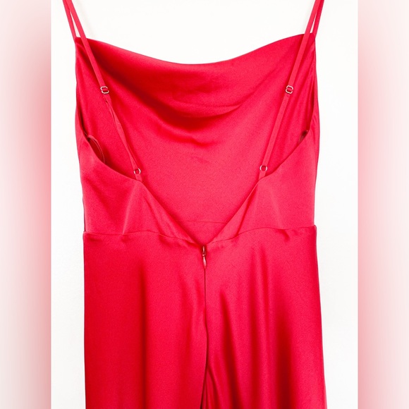 Fame & Partners Red Cowl Neck Long Dress - Picture 5 of 11